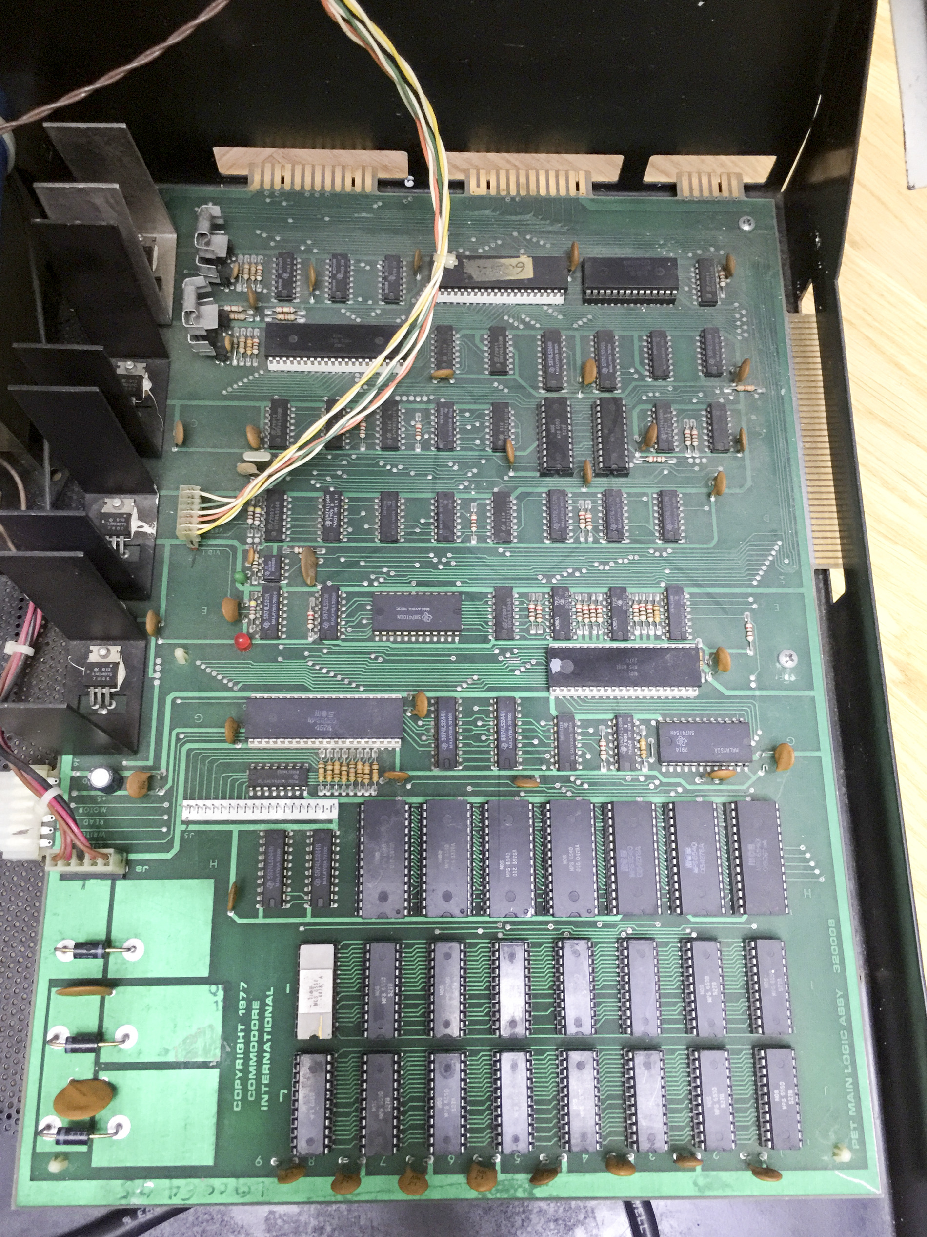 Commodore PET 2001 - Detailaufnahme Elektronik (Originalzustand)